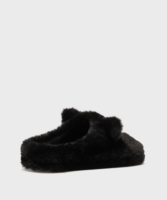 Chaussons fourrés forme mules à motif et détails en relief femme vue4 - GEMO(HOMWR FEM) - GEMO