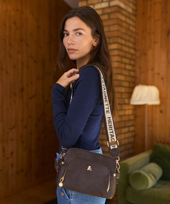 Sac en matière grainée avec deux bandoulières amovibles femme - LuluCastagnette vue1 - LULU CASTAGNETT - GEMO