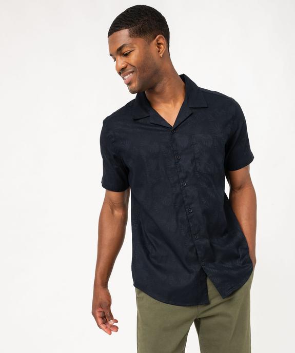 Chemise à manches courtes avec motifs ton sur ton homme vue1 - GEMO (HOMME) - GEMO