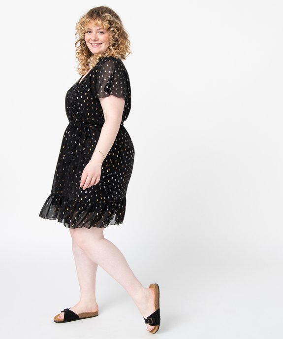 Robe femme grande taille à pois avec volants  vue2 - GEMO (G TAILLE) - GEMO