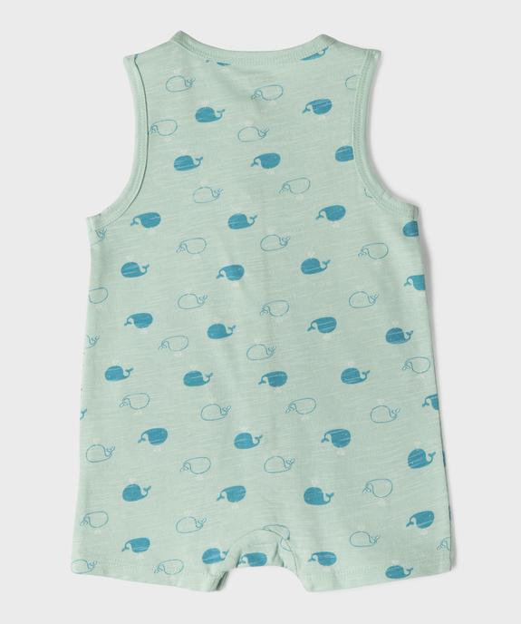 Combinaisons courtes en coton à motifs baleines bébé garçon (lot de 2) vue4 - GEMO 4G BEBE - GEMO