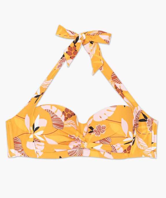 Haut de maillot de bain femme fleuri look rétro vue4 - GEMO (PLAGE) - GEMO