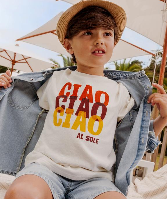 Tee-shirt manches courtes en éponge 100% coton légère dos imprimé garçon  vue1 - GEMO (ENFANT) - GEMO
