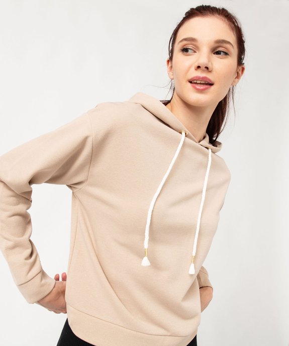 Sweat à capuche pailleté coupe oversize femme vue5 - GEMO(FEMME PAP) - GEMO