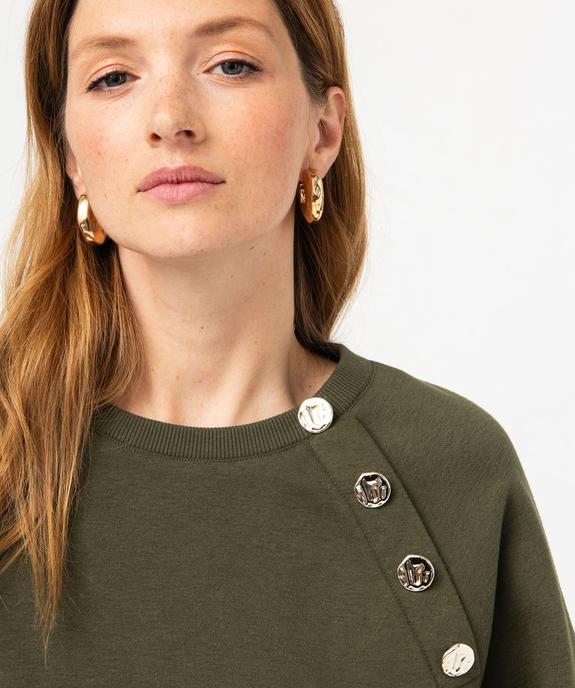Sweat molletonné avec boutons fantaisie femme vue2 - GEMO(FEMME PAP) - GEMO