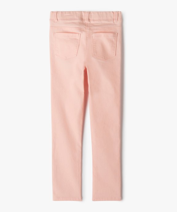 Pantalon skinny uni à taille élastiquée fille vue3 - GEMO 4G FILLE - GEMO
