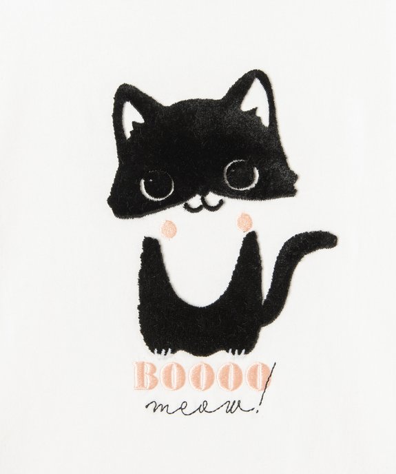 Tee-shirt fille à manches longues fantaisie et motif chat en relief vue2 - GEMO (ENFANT) - GEMO