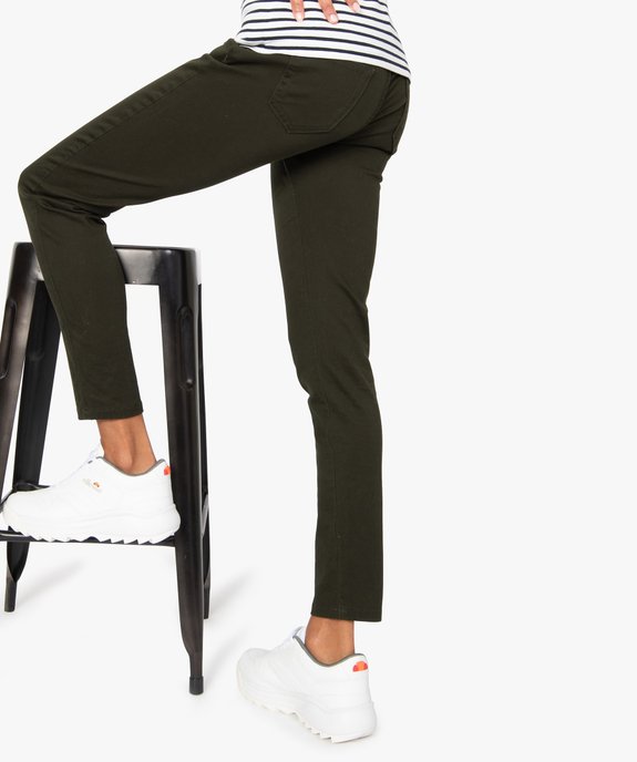 Pantalon femme jegging coloré à taille élastique vue3 - FOLLOW ME - GEMO