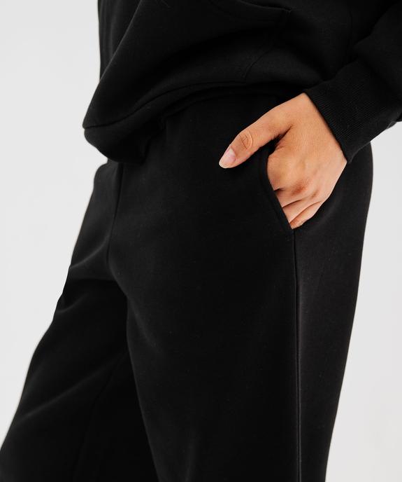 Pantalon de jogging en molleton uni à taille élastiquée femme vue2 - GEMO 4G FEMME - GEMO