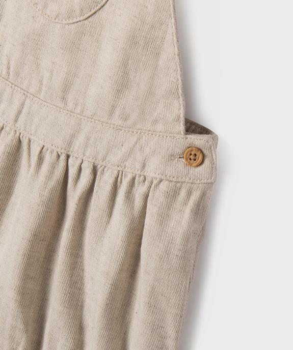 Salopette ultra courte en coton et lin bébé garçon vue2 - GEMO 4G BEBE - GEMO