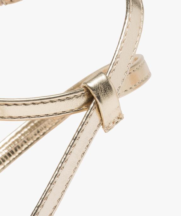 Sandales femme à talon plat et fines brides entrelacées dorées vue6 - GEMO (CASUAL) - GEMO