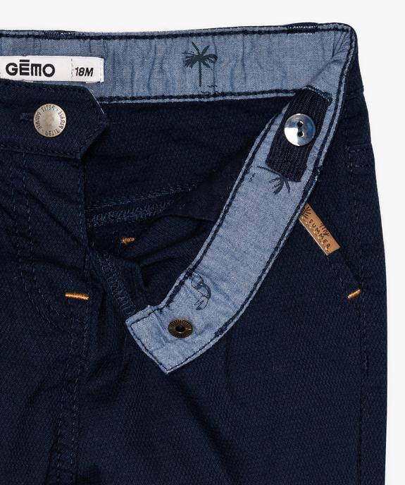 Pantalon bébé garçon en toile unie avec pinces sur l'avant vue2 - GEMO(BEBE DEBT) - GEMO