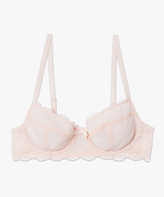 Soutien-gorge à armatures forme corbeille en dentelle vue4 - GEMO(HOMWR FEM) - GEMO