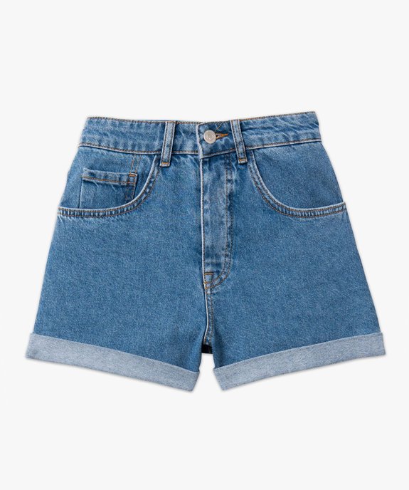 Short en jean ample à revers femme vue4 - GEMO(FEMME PAP) - GEMO