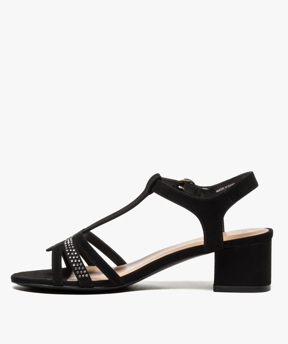 Sandales femme à talon avec brides et strass vue3 - GEMO(URBAIN) - GEMO