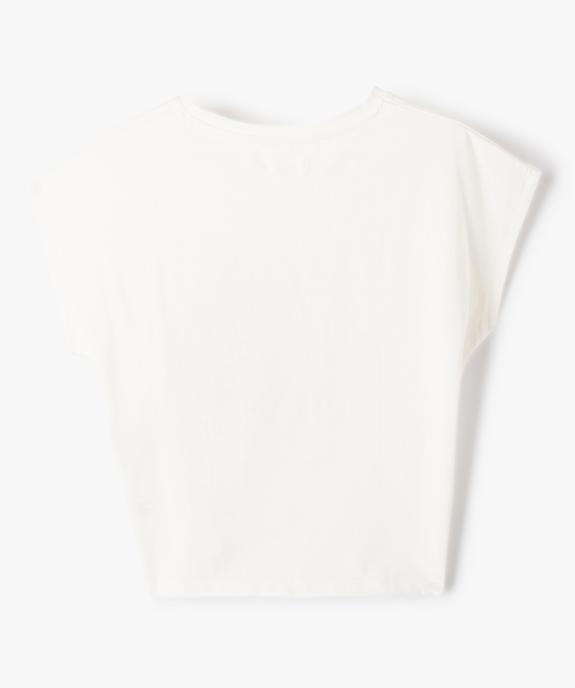 Tee-shirt fille coupe ample noué dans le bas vue3 - GEMO 4G FILLE - GEMO