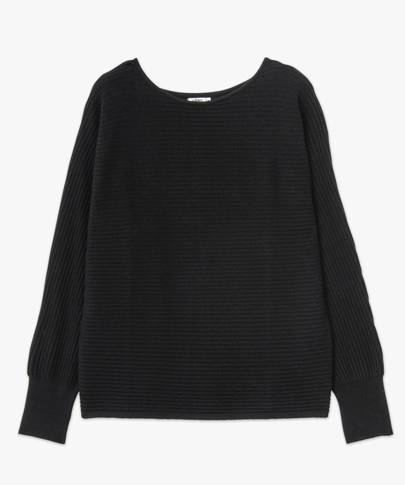 Pull en maille côtelée avec manches chauve-souris femme vue4 - GEMO(FEMME PAP) - GEMO