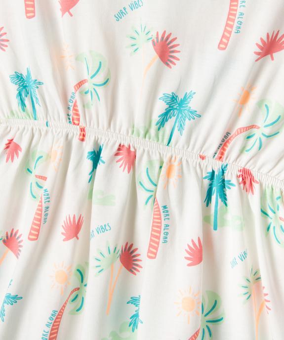 Robe à manches courtes imprimée en coton fille vue2 - GEMO 4G FILLE - GEMO
