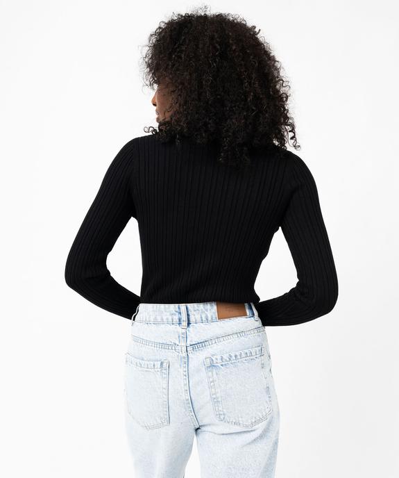 Pull en maille côtelée à col montant femme vue3 - GEMO 4G FEMME - GEMO