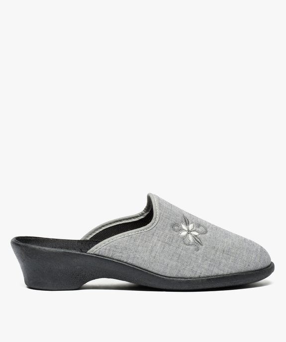 Mules d'intérieur avec motif brodé et petit talon vue1 - GEMO(HOMWR FEM) - GEMO
