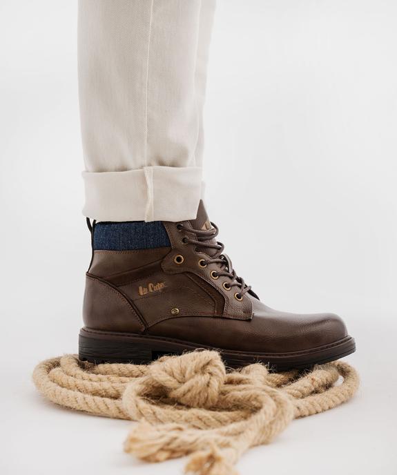 Boots à lacets et zip avec col moelleux en jean  homme - Lee Cooper vue1 - LEE COOPER - GEMO