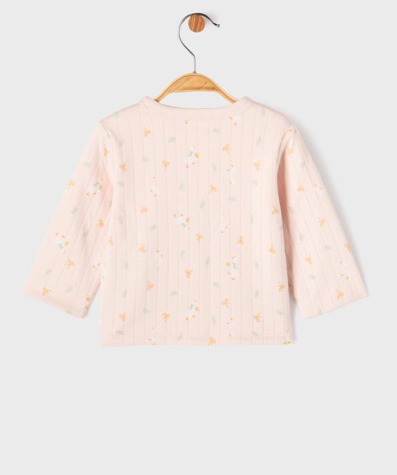 Sweat brassière à boutons pression bébé fille vue3 - GEMO(BB COUCHE) - GEMO