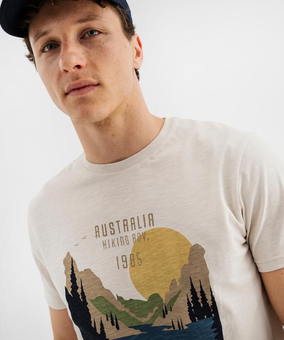 Tee-shirt manches courtes avec motif grands espaces homme - Roadsign vue3 - ROADSIGN GEMO FOR GOOD D - GEMO