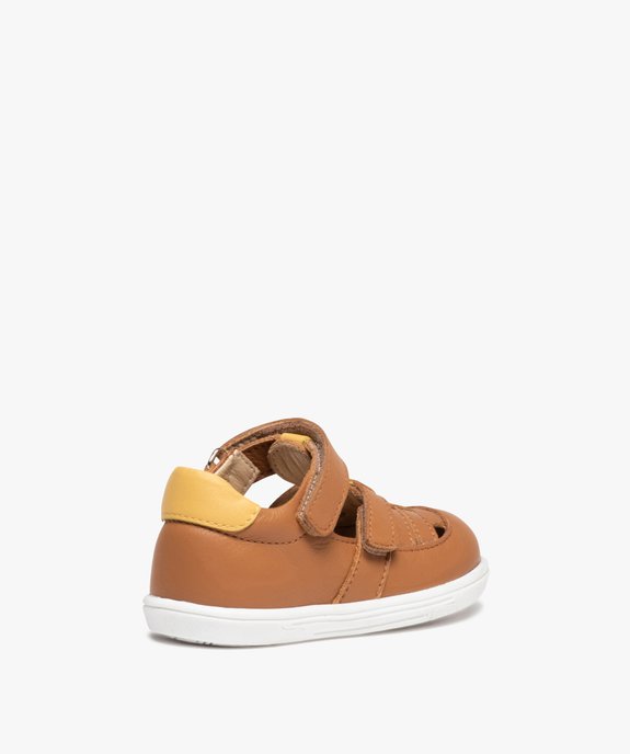 Sandales bébé garçon en cuir avec brides ajourées et à scratch - NA! vue4 - NA! - GEMO