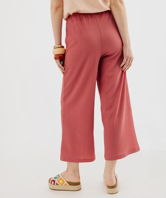 Pantacourt large fluide avec taille ajustable femme vue3 - GEMO 4G FEMME - GEMO