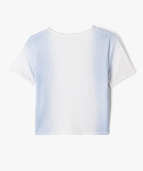 Tee-shirt à manches courtes coupe courte effet tie and dye fille vue4 - GEMO 4G FILLE - GEMO