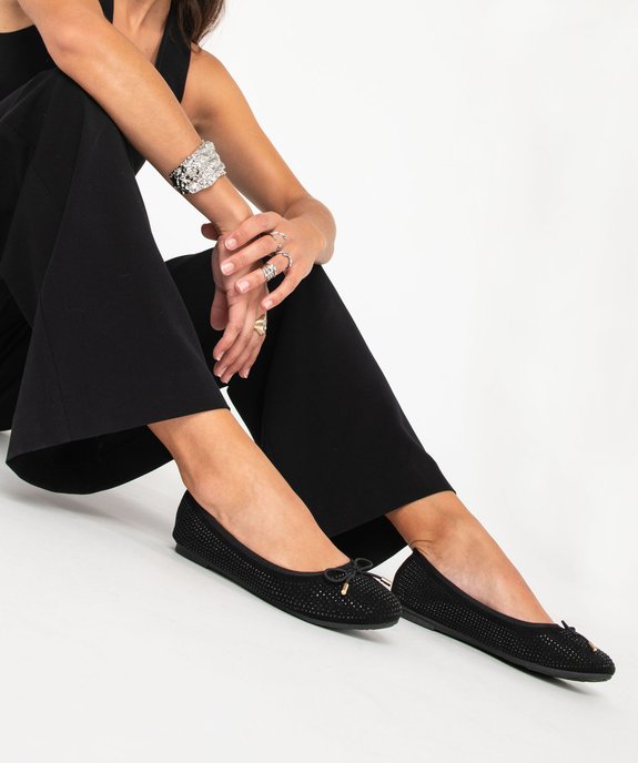 Ballerines à strass avec nœud décoratif femme vue1 - GEMO(URBAIN) - GEMO