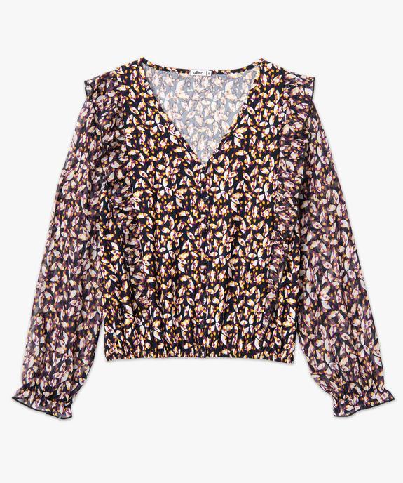 Tee-shirt femme avec manches en voile et volants vue4 - GEMO(FEMME PAP) - GEMO