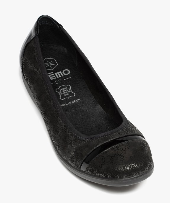 Ballerines confort femme en cuir à motifs irisés avec touches vernies vue5 - GEMO (CONFORT) - GEMO