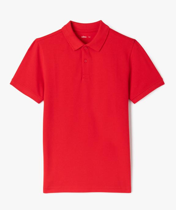Polo à manches courtes uni en maille piquée garçon vue1 - GEMO (JUNIOR) - GEMO