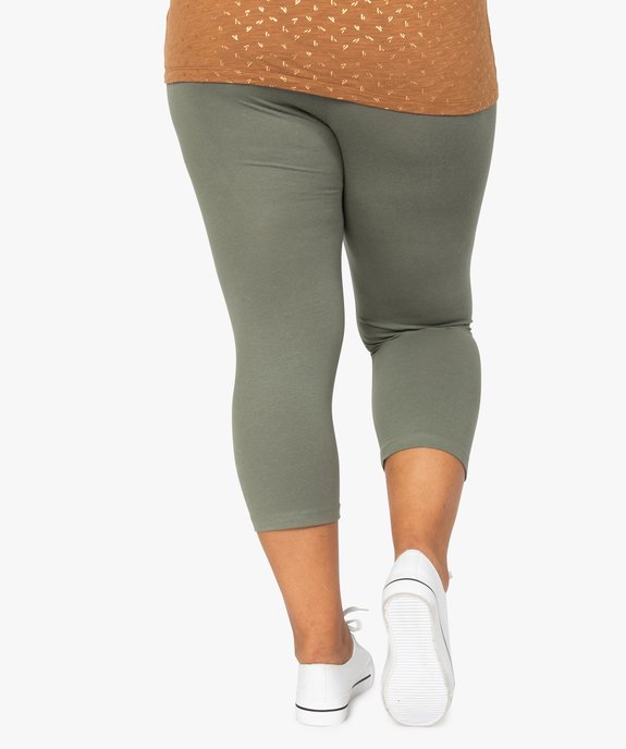 Pantacourt femme grande taille en maille unie et taille élastiquée vue3 - GEMO 4G GT - GEMO