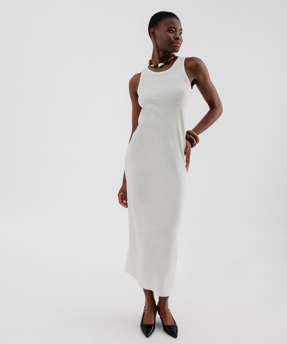 Robe longue sans manches en maille côtelée femme vue1 - GEMO(FEMME PAP) - GEMO