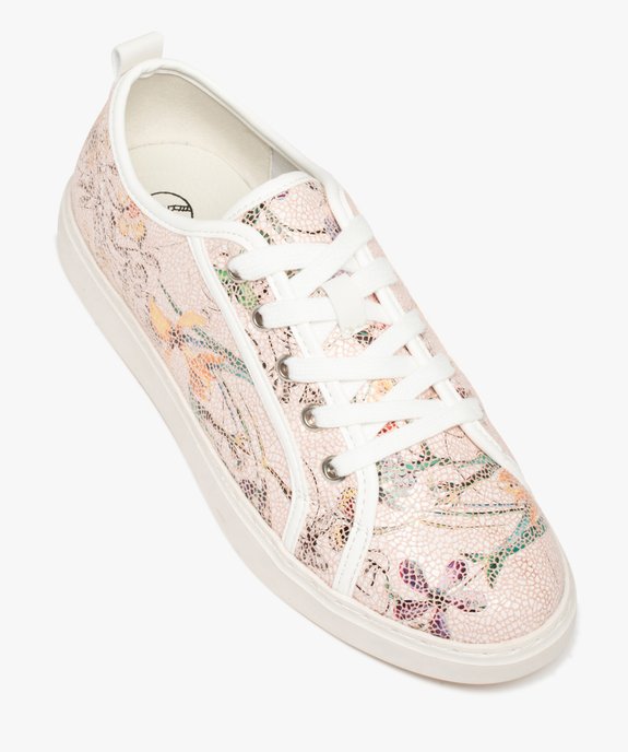 Baskets femme à motifs fleuri avec vernis effet craquelé vue6 - GEMO (SPORTSWR) - GEMO