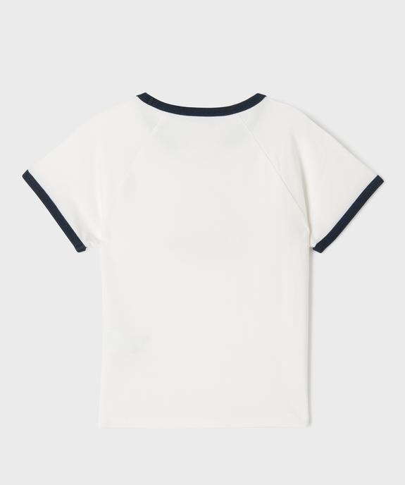 Tee-shirt manches courtes avec finitions contrastantes fille - Camps United vue3 - CAMPS GEMO FOR GOOD - GEMO