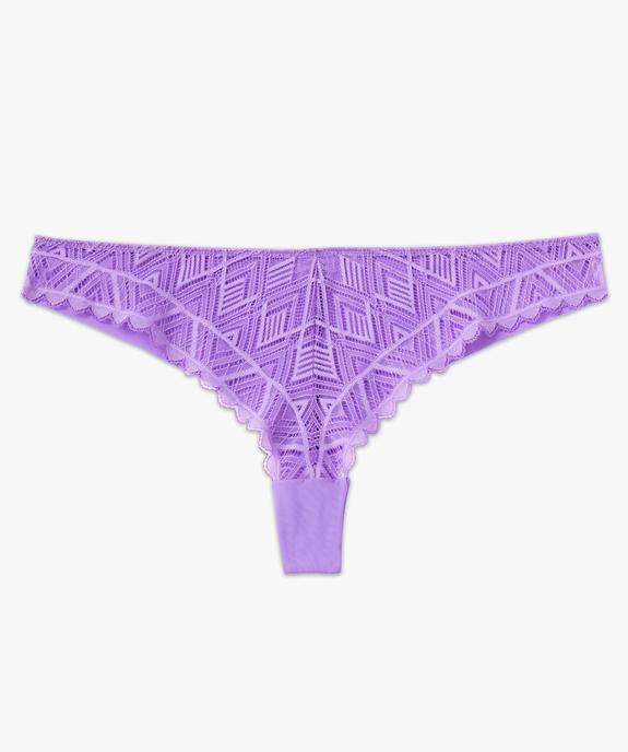 Tanga en microfibre et dentelle femme vue4 - GEMO(HOMWR FEM) - GEMO