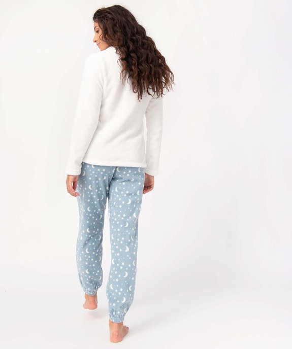 Pyjama chaud en maille peluche douillette femme vue3 - GEMO(HOMWR FEM) - GEMO
