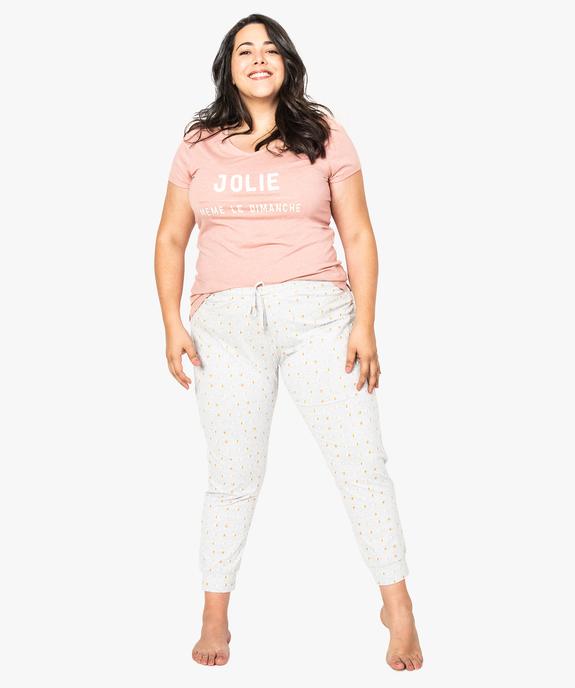 Pyjama femme 2 pièces en jersey de coton vue1 - GEMO(HOMWR FEM) - GEMO