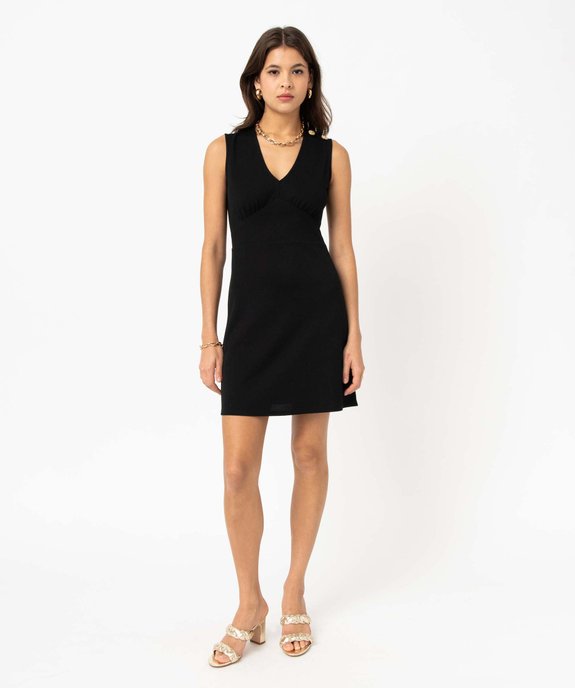 Robe empire courte sans manches unie femme vue1 - GEMO(FEMME PAP) - GEMO
