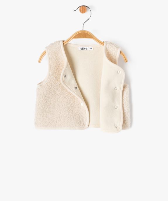 Gilet sans manches en sherpa bébé fille  vue4 - GEMO(BEBE DEBT) - GEMO