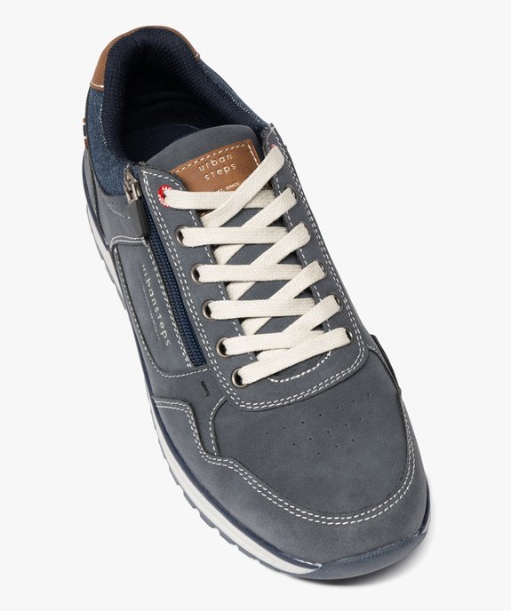 Baskets casual à lacets et zip homme vue5 - URBAN STEPS - GEMO