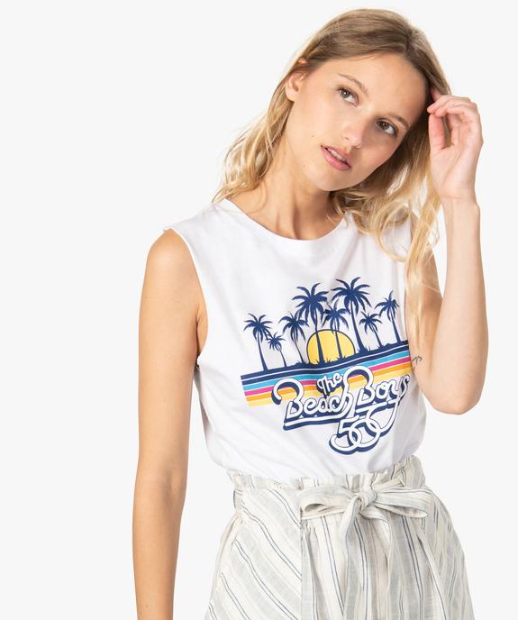 Tee-shirt femme sans manches imprimé The Beach Boys vue1 - FOLLOW ME - GEMO