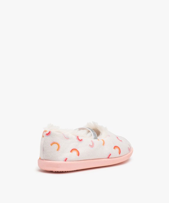 Chaussons fille ballerines en velours brodés licorne vue4 - GEMO (ENFANT) - GEMO