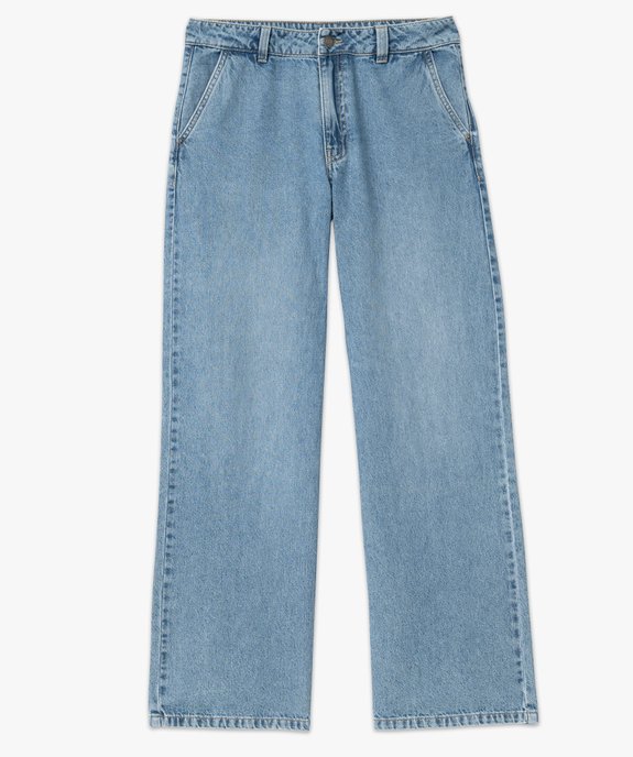 Jean wide leg taille basse en coton léger femme vue4 - GEMO(FEMME PAP) - GEMO