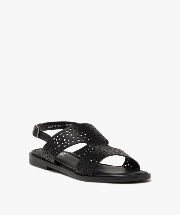 Sandales femme unies casual dessus ajouré vue3 - GEMO (CASUAL) - GEMO