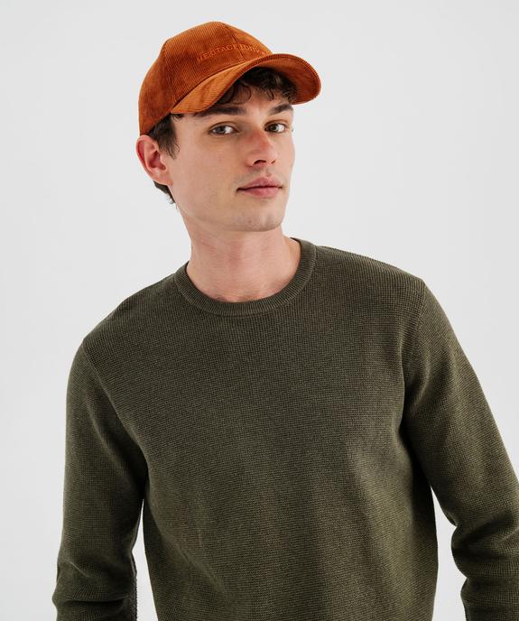 Pull col rond en coton uni homme vue2 - GEMO (HOMME) - GEMO