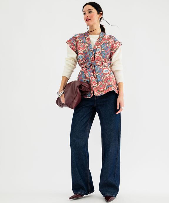 Veste kimono matelassée à motifs fleuris femme vue5 - GEMO(FEMME PAP) - GEMO